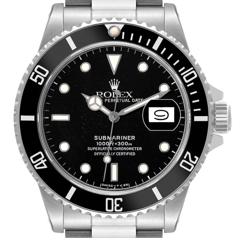 Rolex Submariner Black Dial Steel Vintage Mens Watch 168000 SwissWatchExpo