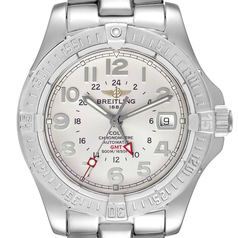 Breitling Colt GMT Silver Dial Automatic Steel Mens Watch A32350 Papers SwissWatchExpo
