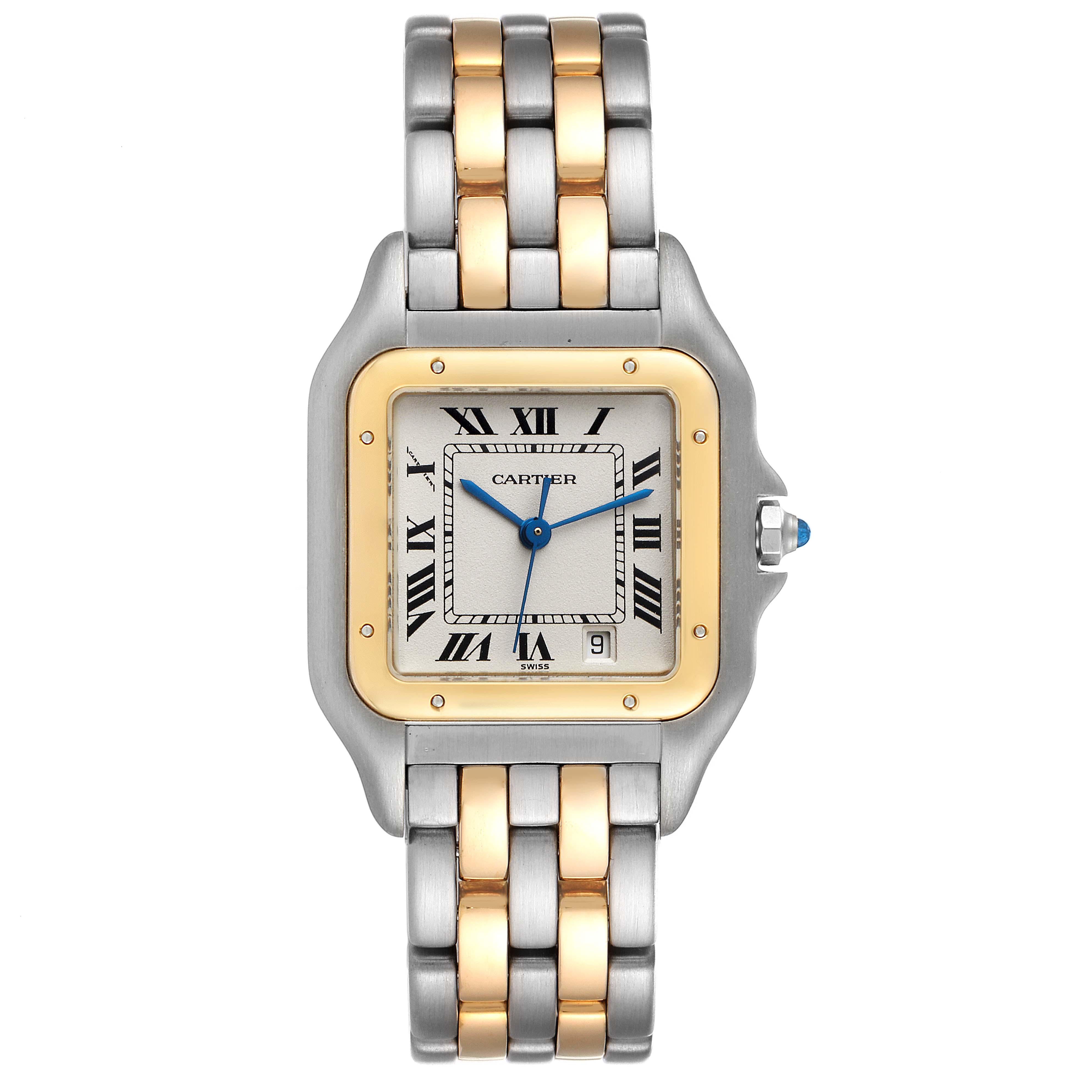 Cartier Panthere Large Steel Yellow Gold Two Row Ladies Watch W25028B8 ...