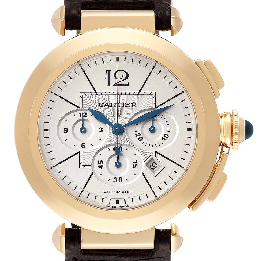 Cartier Pasha Seatimer Chronograph Gold Mens Watch W3020151 SwissWatchExpo
