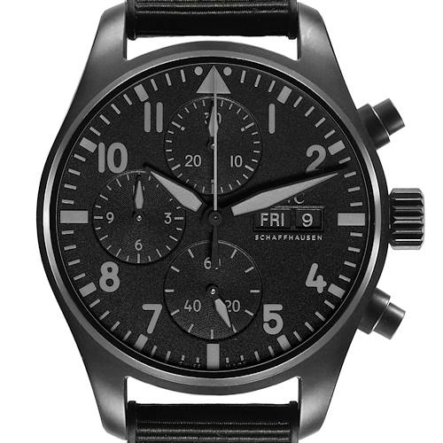 Photo of IWC Pilots Watch Chronograph 41 Top Gun Ceratanium Mens Watch IW388106 Box Card
