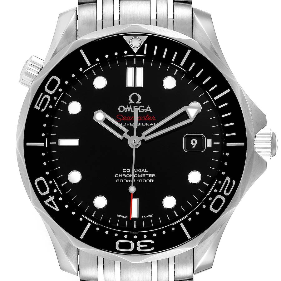 Omega Seamaster Co-Axial Black Dial Watch 212.30.41.20.01.003 Box Card SwissWatchExpo