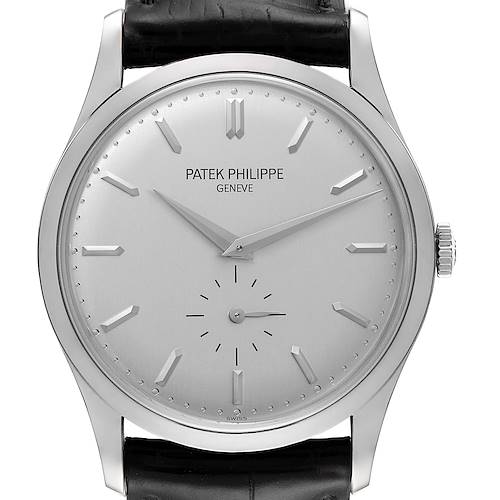 Photo of Patek Philippe Calatrava 18k White Gold Mechanical Mens Watch 5196 Papers