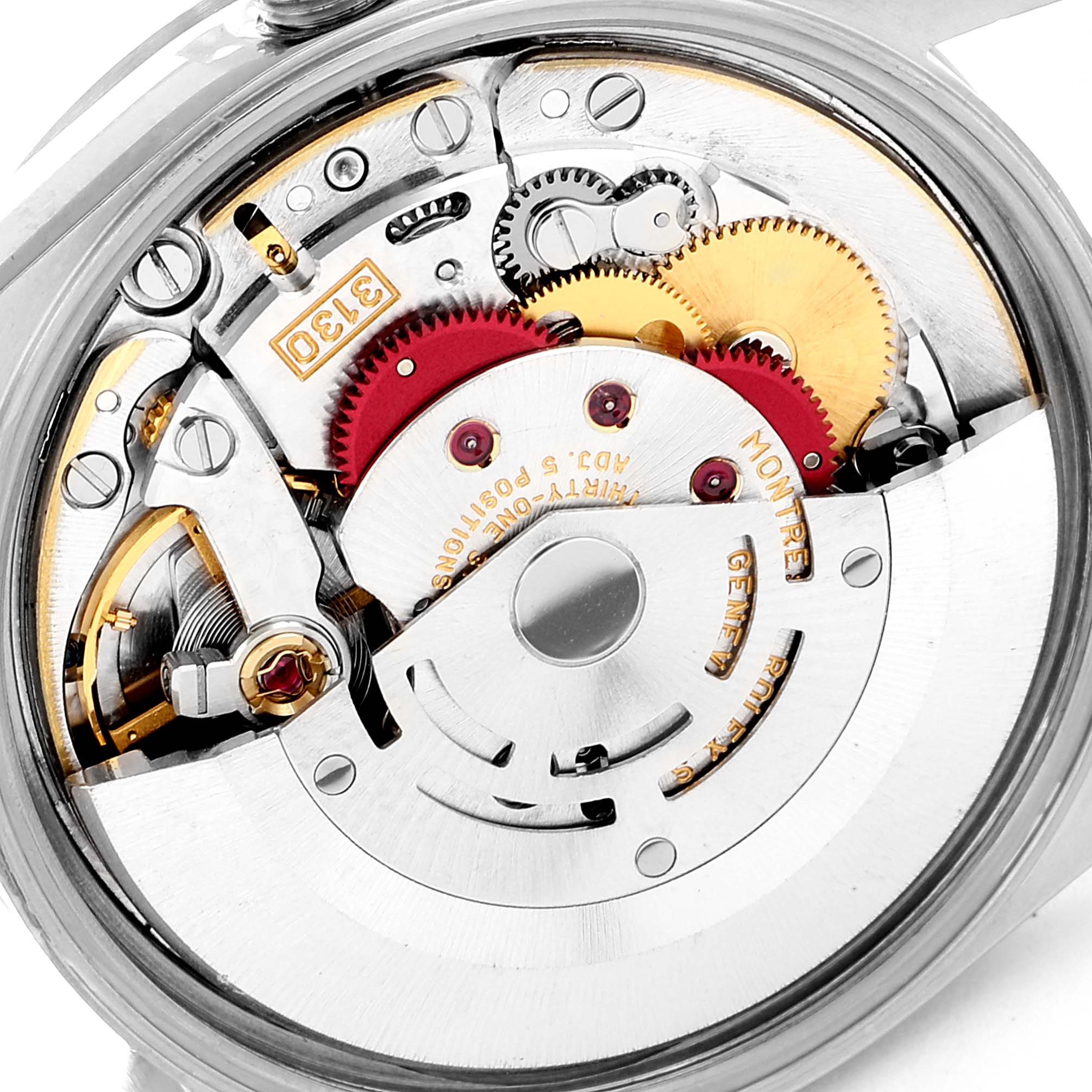 This image shows the internal mechanical movement of a Rolex Air-King 14000 Men's Stainless Steel Blue Dial 14000 Men's Stainless Steel Blue Dial watch.