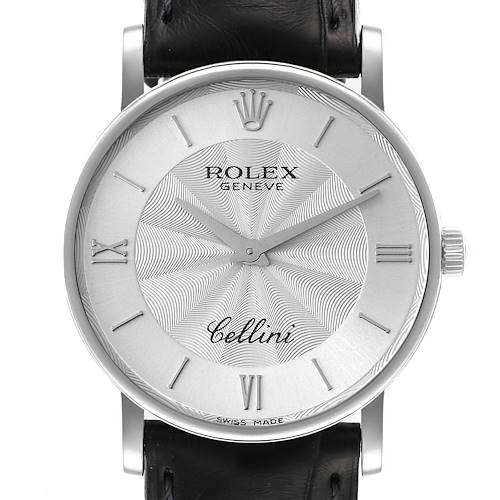 Photo of Rolex Cellini Classic White Gold Decorated Silver Dial Mens Watch 5115