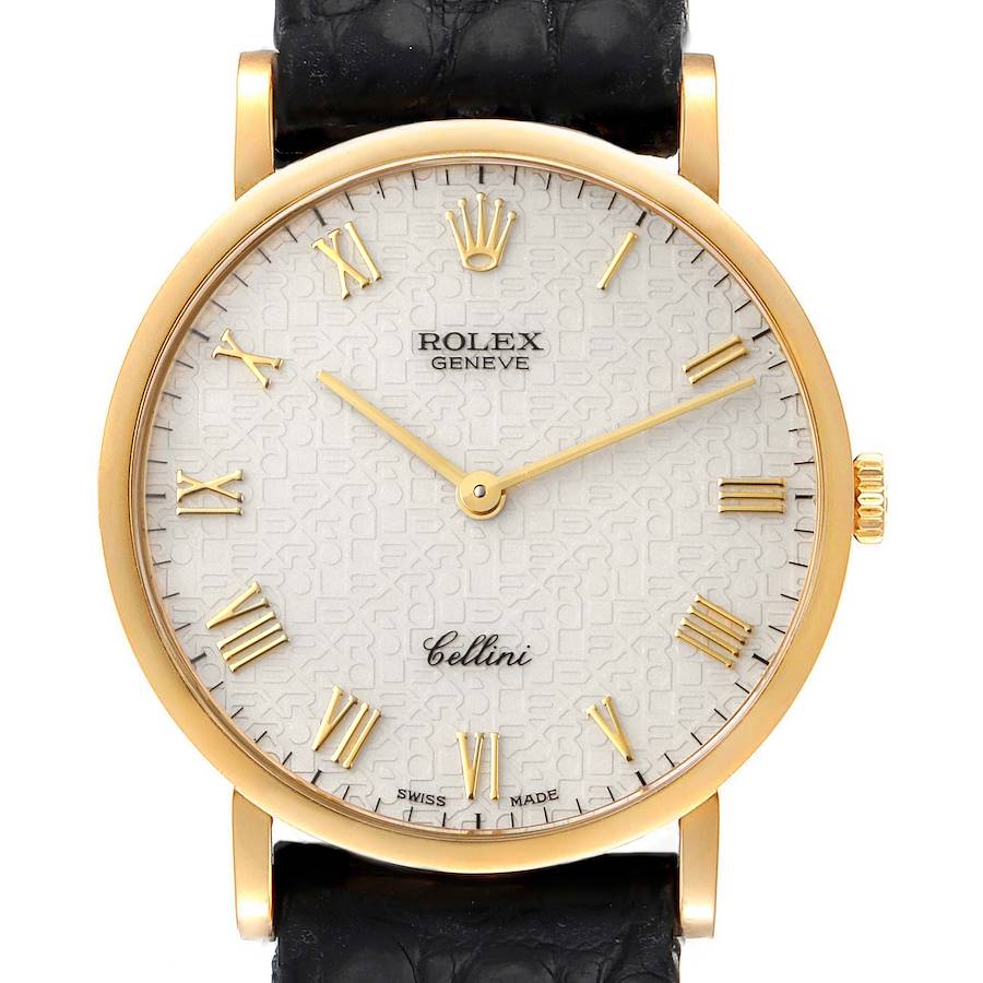 Rolex Cellini Classic Yellow Gold Anniversary Dial Watch 5112 Box Service Card SwissWatchExpo
