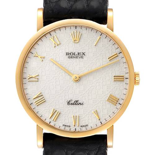 Photo of Rolex Cellini Classic Yellow Gold Anniversary Dial Watch 5112 Box Service Card