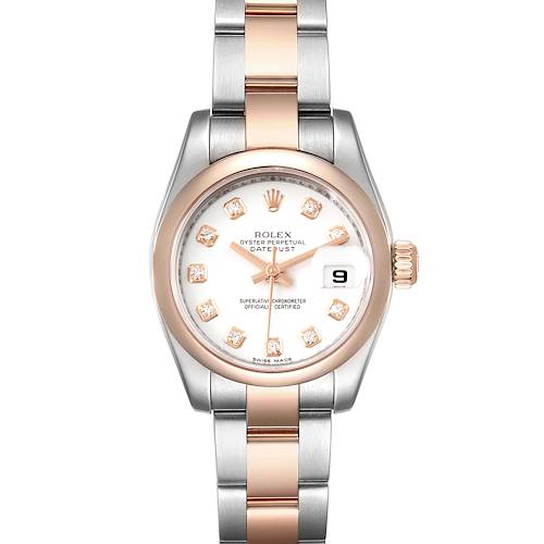 Photo of Rolex Datejust Steel Rose Gold Diamond Ladies Watch 179161 Box Papers
