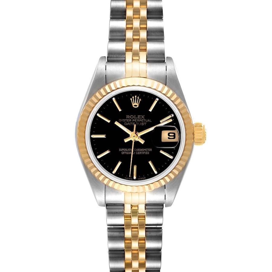 Rolex Datejust Steel Yellow Gold Black Dial Ladies Watch 79173 Box Papers SwissWatchExpo