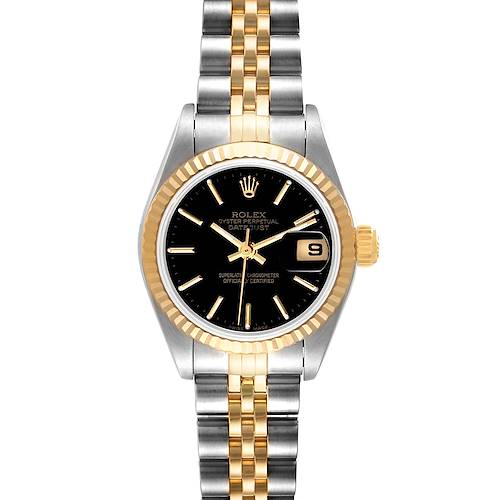 Photo of Rolex Datejust Steel Yellow Gold Black Dial Ladies Watch 79173 Box Papers