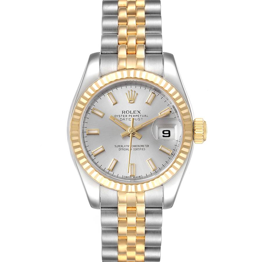 Rolex Datejust Steel Yellow Gold Silver Dial Ladies Watch 179173 Box Card SwissWatchExpo