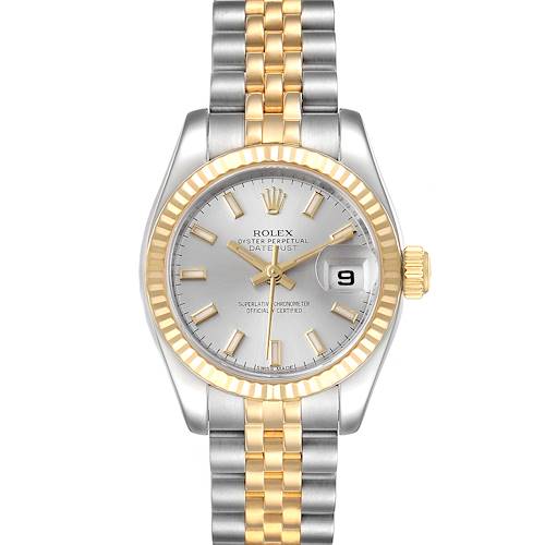 Photo of Rolex Datejust Steel Yellow Gold Silver Dial Ladies Watch 179173 Box Card