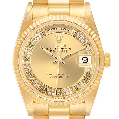 Photo of Rolex President Day-Date Myriad Diamond Dial Yellow Gold Mens Watch 18238