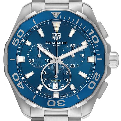 Photo of Tag Heuer Aquaracer Blue Dial Chronograph Steel Mens Watch CAY111B
