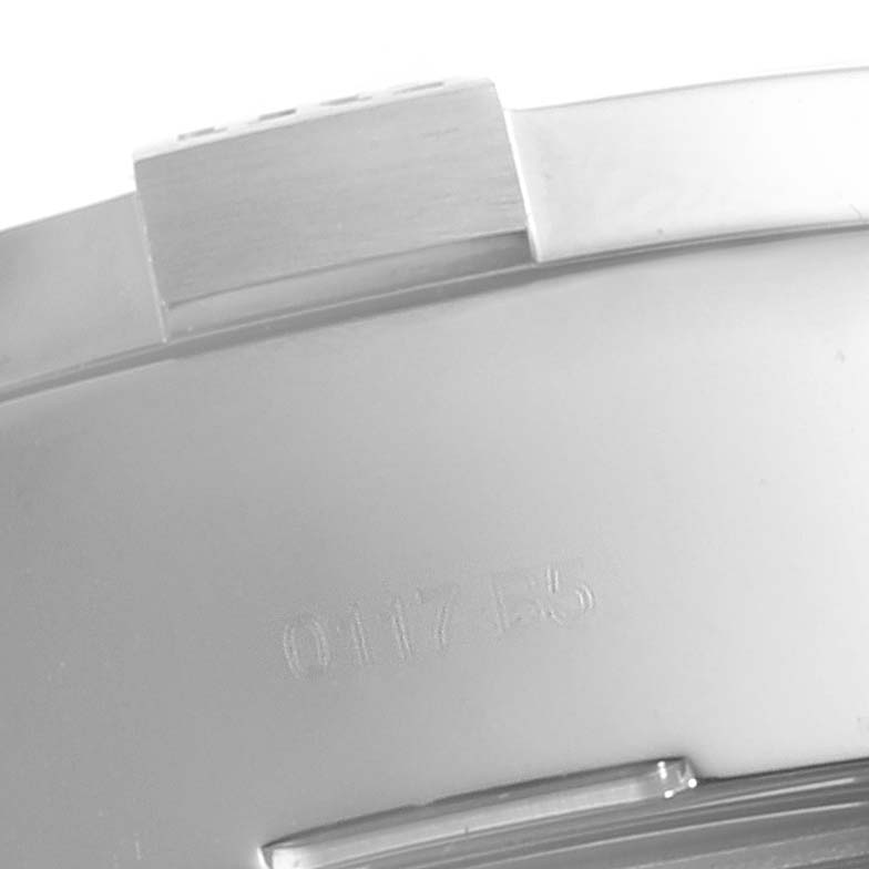 The image shows a close-up side view of the case and crown of a Breitling Avenger A13371 Men
s Stainless Steel Blue Dial A13371 Men
s Stainless Steel Blue Dial watch.
