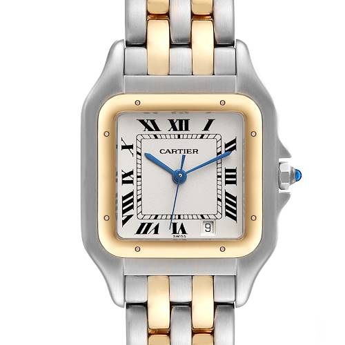 Photo of Cartier Panthere Large Steel Yellow Gold Two Row Watch W25028B8 Box Papers