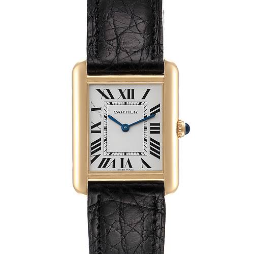 Photo of Cartier Tank Solo Yellow Gold Steel Silver Dial Ladies Watch W1018755