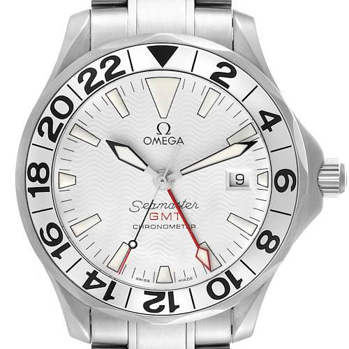 Photo of Omega Seamaster 300M GMT Great White Steel Mens Watch 2538.20.00 Box Card