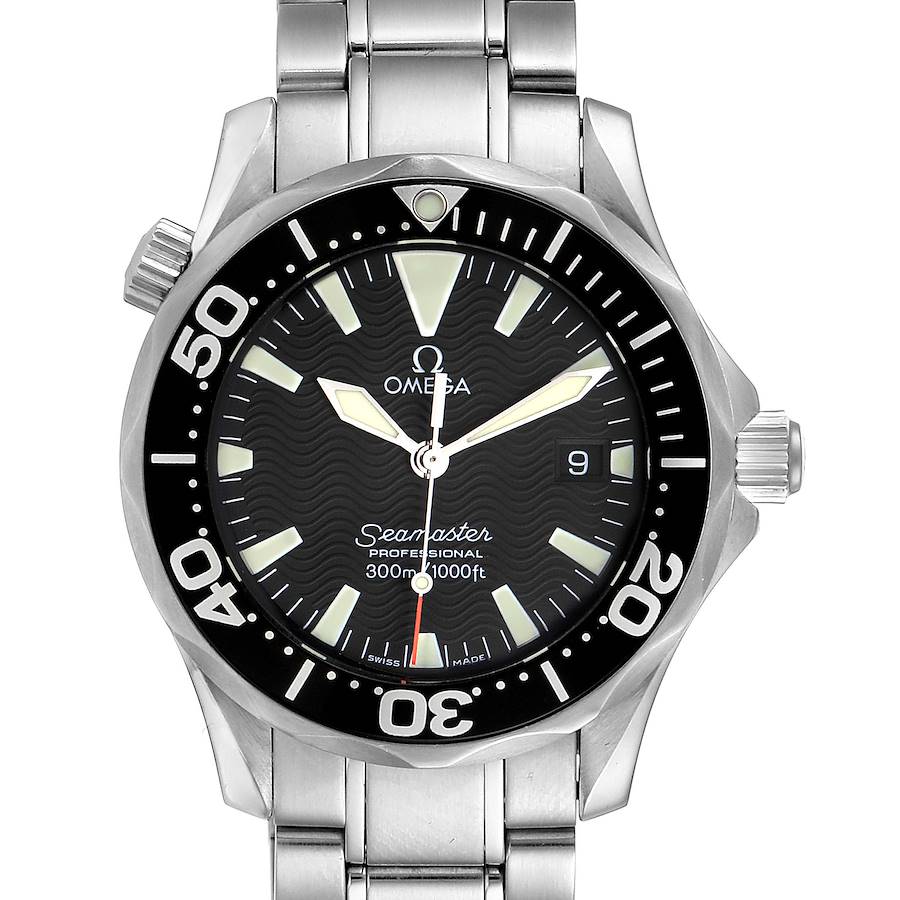 Omega Seamaster James Bond 36 Midsize Black Wave Dial Watch 2262.50.00 Card SwissWatchExpo