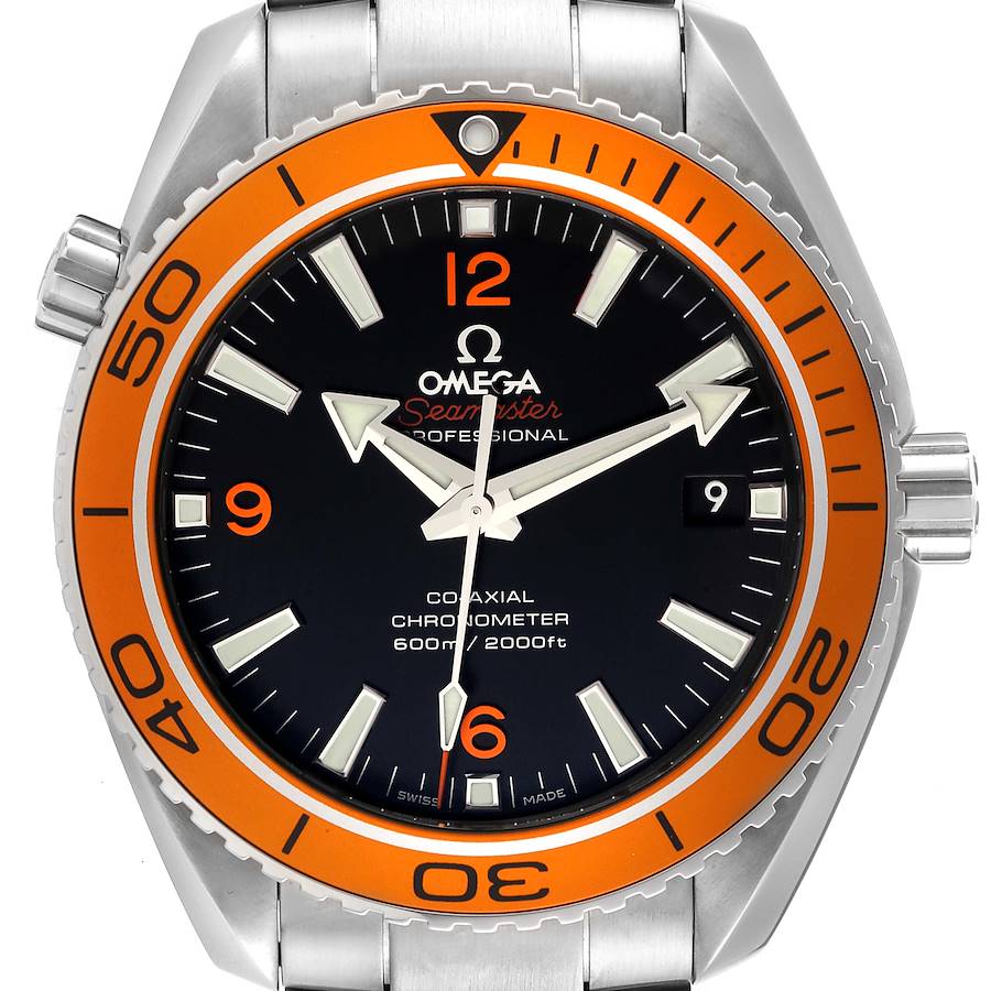 Omega Seamaster Planet Ocean Orange Bezel Watch 232.30.42.21.01.002 Box Card SwissWatchExpo