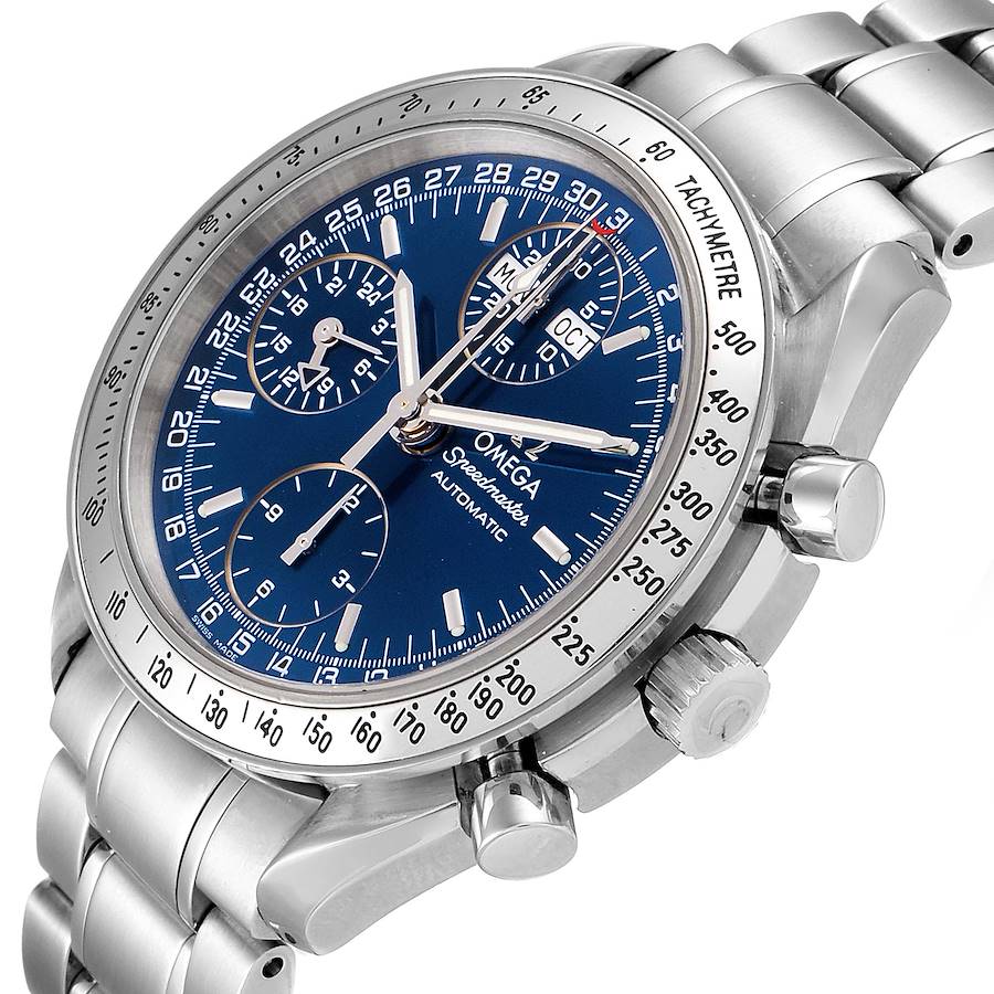 omega speedmaster day date blue