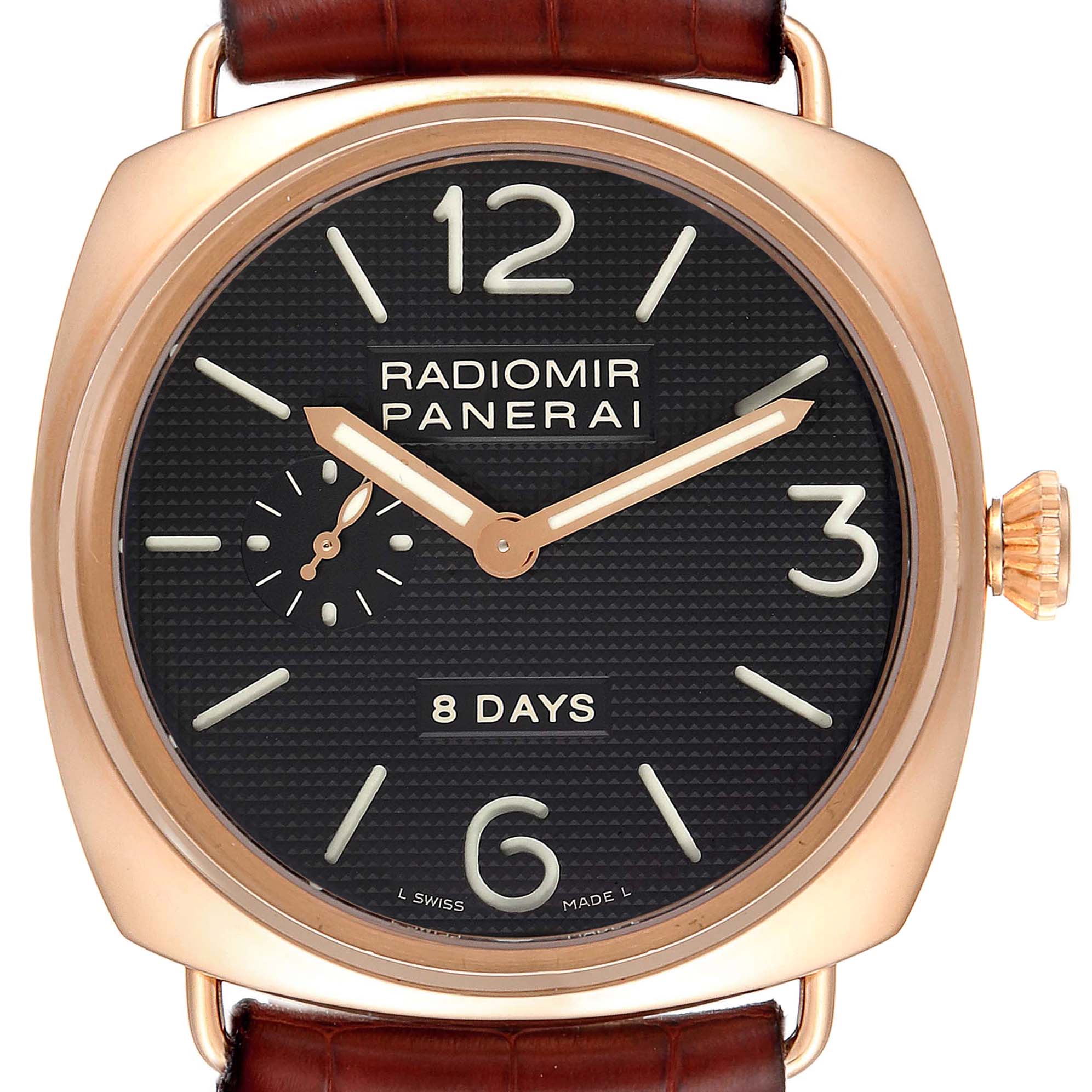 Panerai Radiomir 8 Days 45mm Rose Gold Mens Watch PAM00197