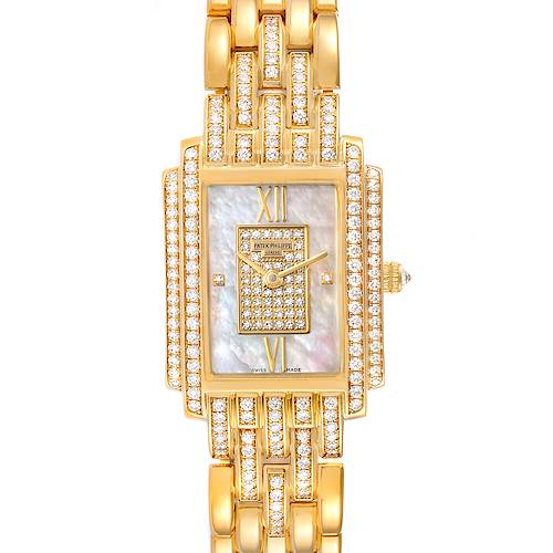Photo of Patek Philippe Gondolo Yellow Gold Mother of Pearl Diamond Ladies Watch 4825 Papers