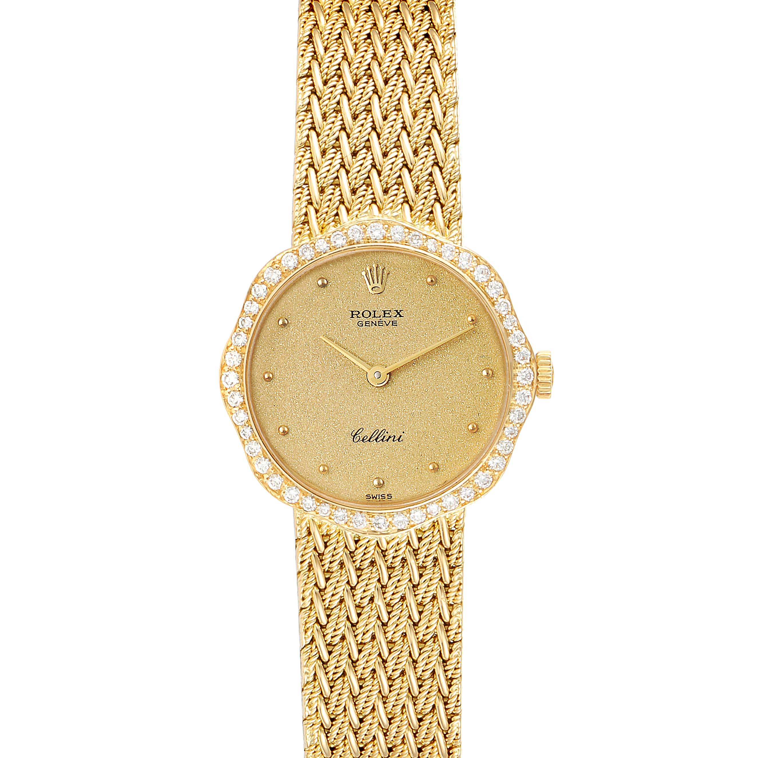 Rolex Cellini Classic 24mm Champagne Dial Yellow Gold Ladies Watch 4973