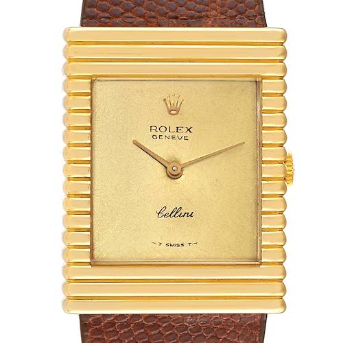 Photo of Rolex Cellini Yellow Gold Champagne Dial Vintage Mens Watch 4012 Papers