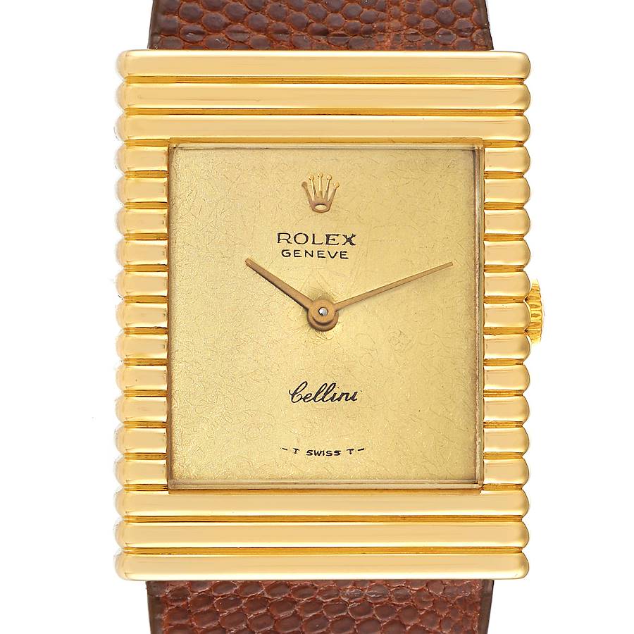Rolex Cellini Yellow Gold Champagne Dial Vintage Mens Watch 4012 Papers SwissWatchExpo