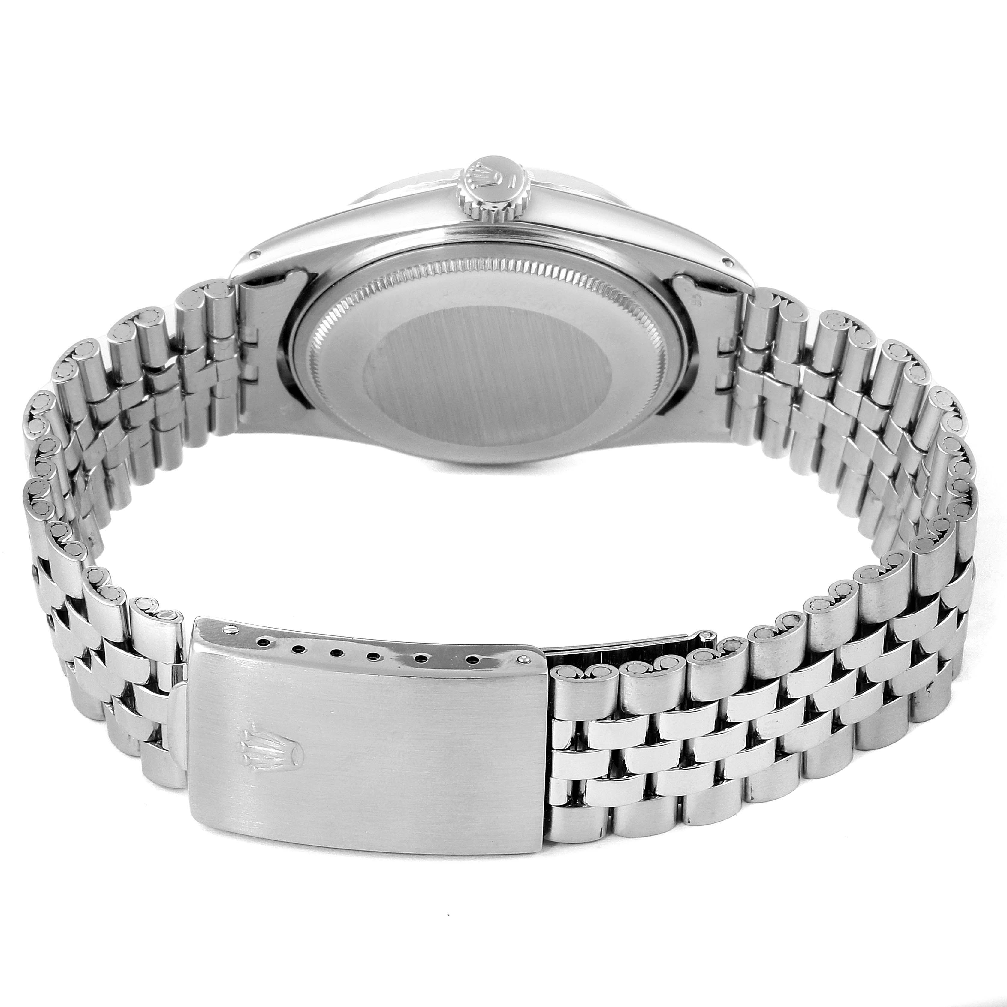 This image shows the back and bracelet clasp of the Rolex Vintage Collection 1601 Men's Stainless Steel Silver Dial 1601 Men's Stainless Steel Silver Dial model watch.