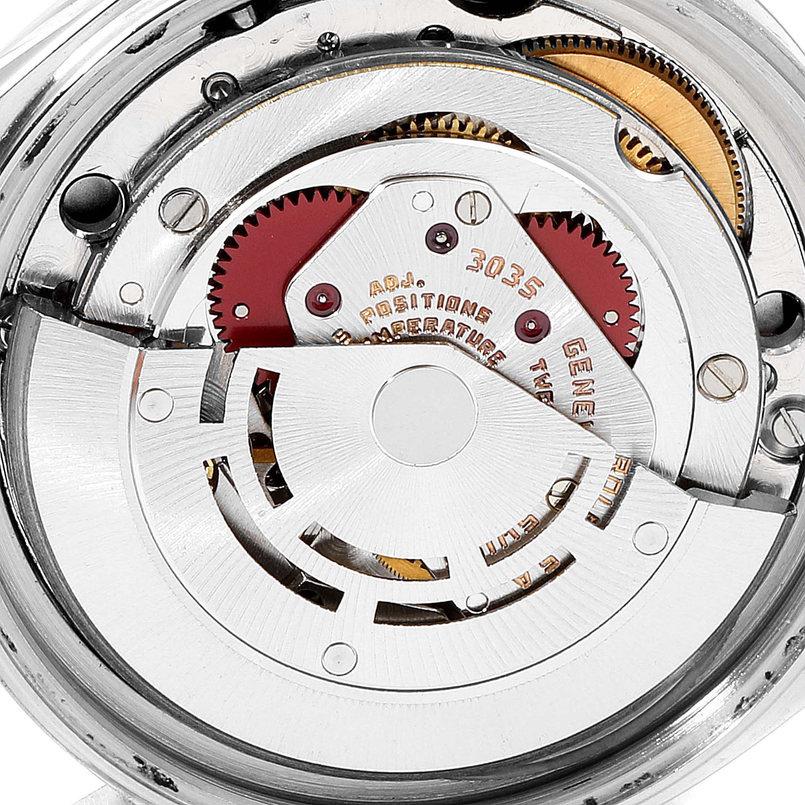 This is an up-close view of the internal movement mechanism of the Rolex Vintage Collection 16014 Men's Stainless Steel Black Dial 16014 Men's Stainless Steel Black Dial model watch.