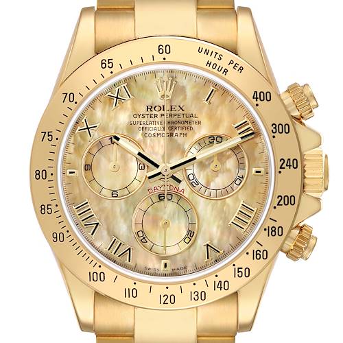 Photo of Rolex Daytona Mother of Pearl Dial Yellow Gold Mens Watch 116528