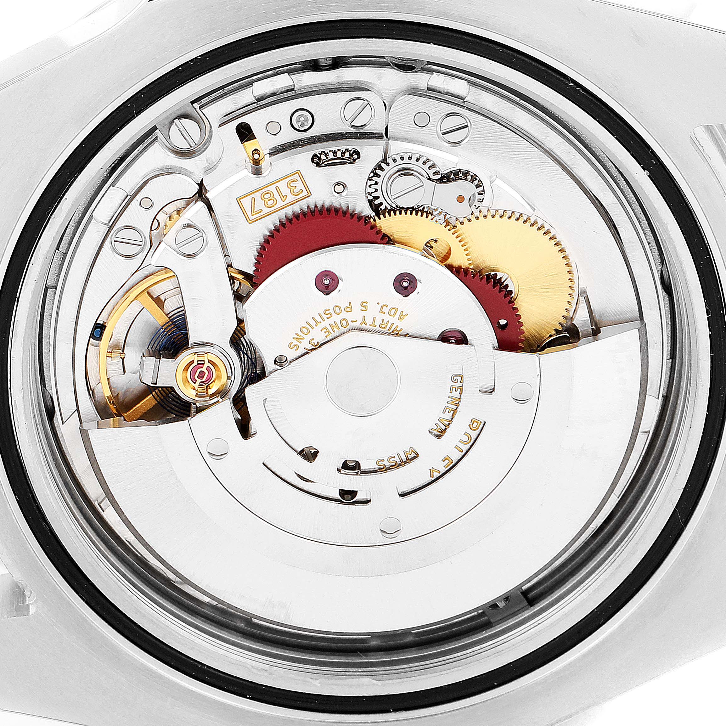 The image shows the intricate internal mechanism of a Rolex Explorer 216570 Men's Stainless Steel Black Dial 216570 Men's Stainless Steel Black Dial watch viewed from the back.