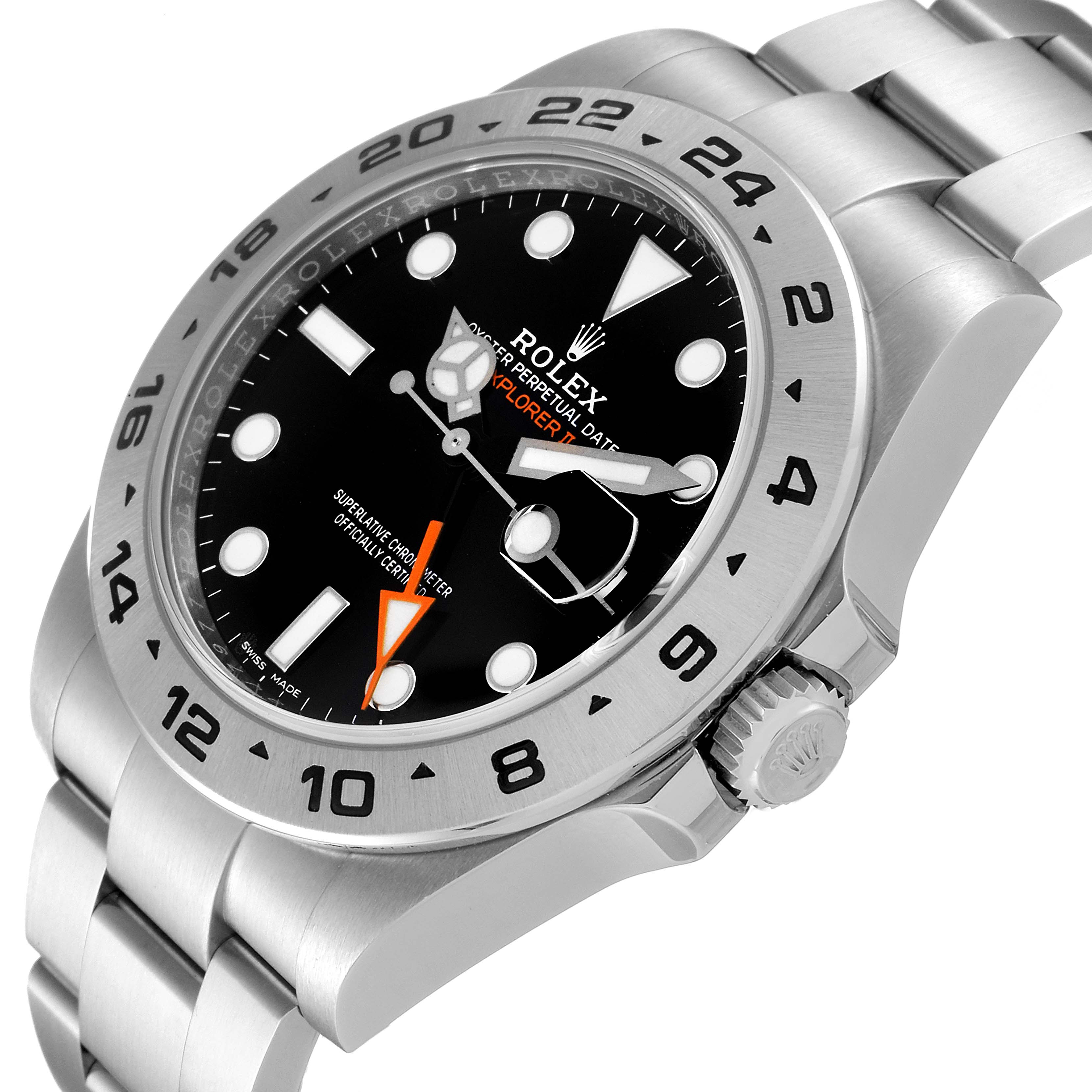 The image shows a close-up angle of the Rolex Explorer 216570 Men's Stainless Steel Black Dial 216570 Men's Stainless Steel Black Dial watch, featuring its dial, bezel, and part of the bracelet.