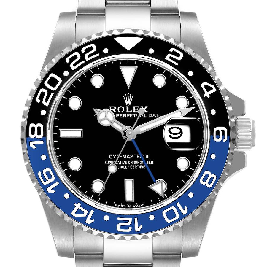 Rolex GMT Master II Batman Blue Black Ceramic Bezel Steel Watch 116710 SwissWatchExpo