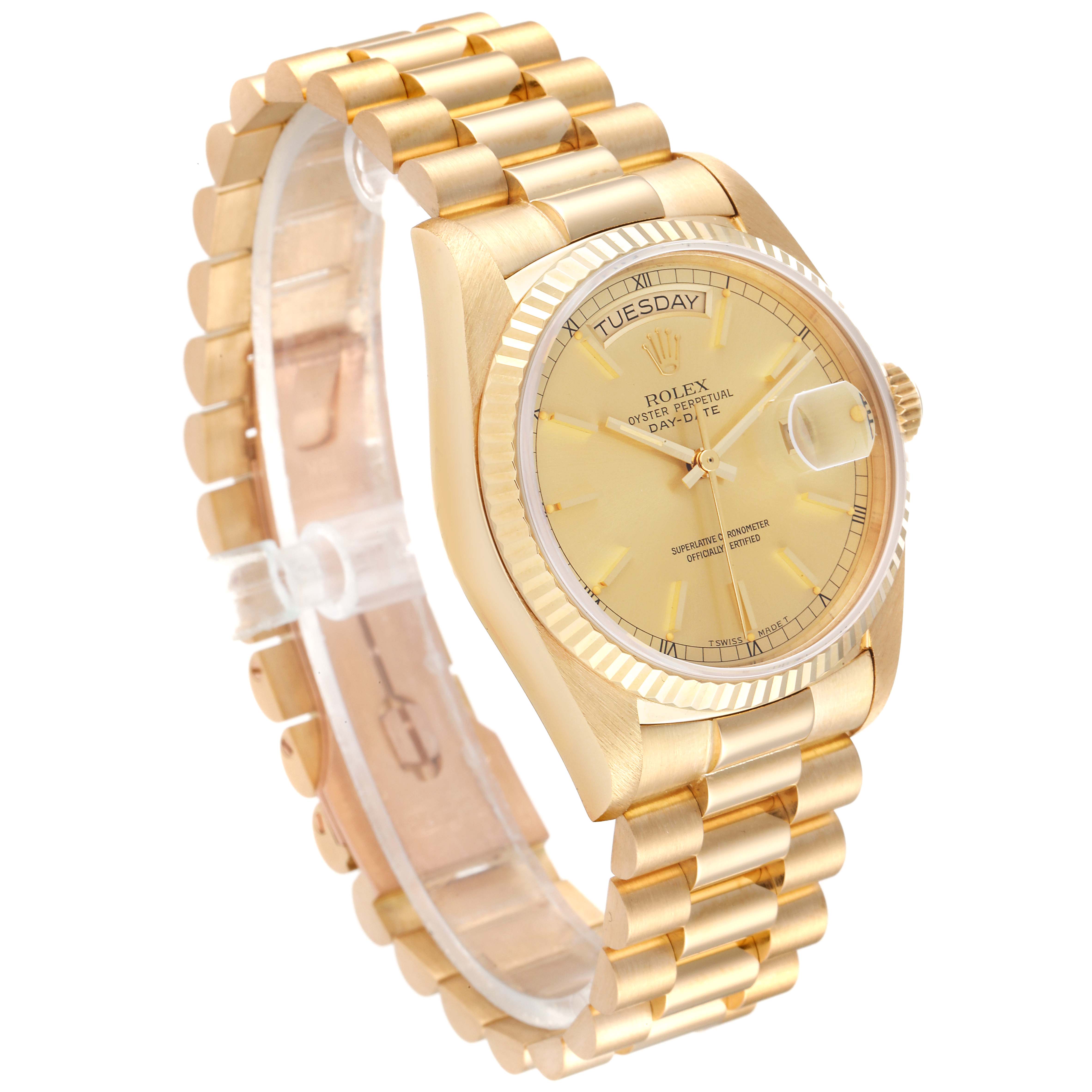 Rolex President Day-Date 36mm Yellow Gold Champagne Dial Mens Watch ...