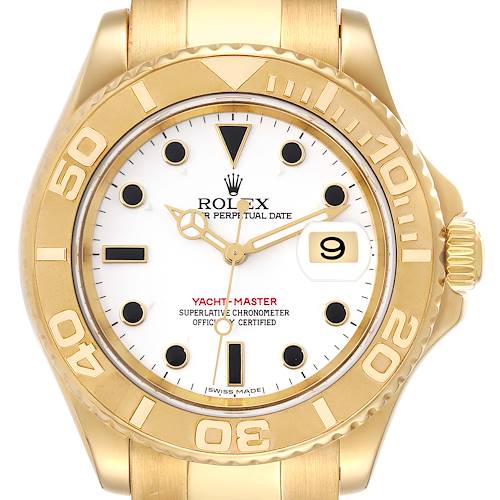 Photo of Rolex Yachtmaster 40mm Yellow Gold White Dial Mens Watch 16628
