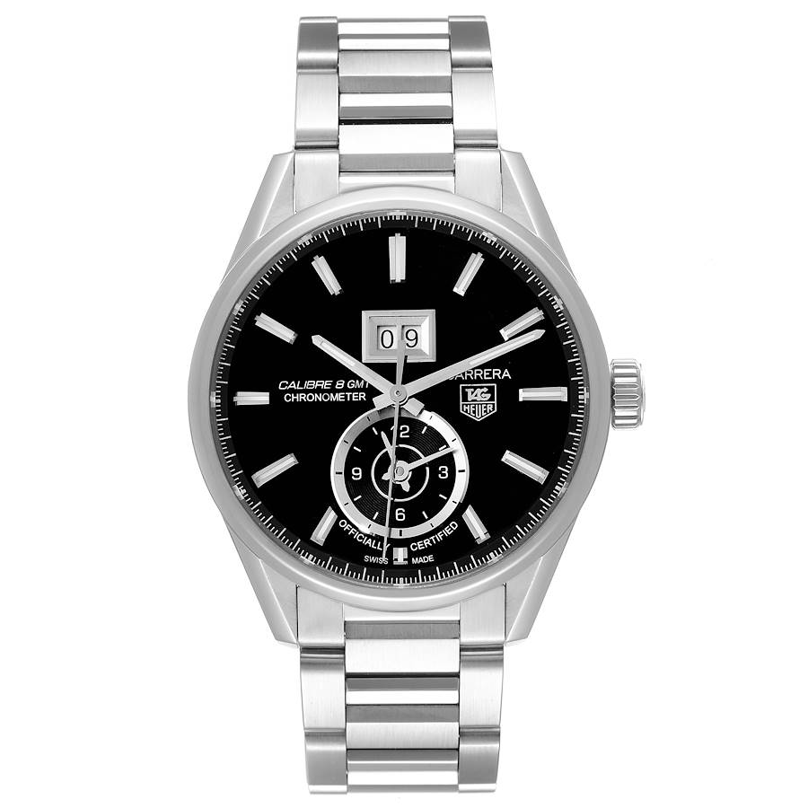 Tag Heuer Carrera GMT Black Dial Steel Mens Watch WAR5010 SwissWatchExpo