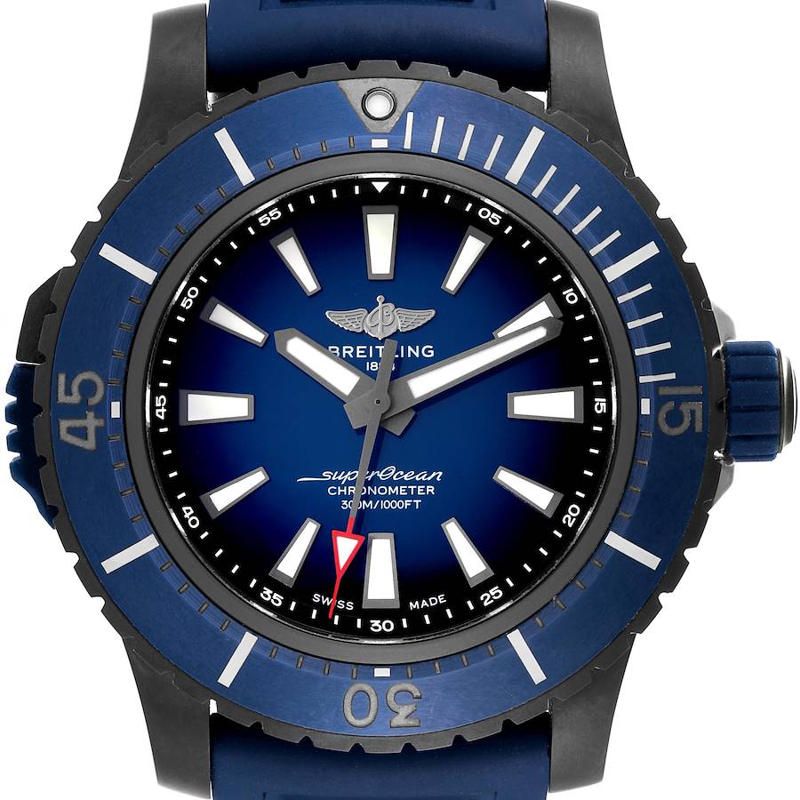 Breitling Superocean 48 Blue Dial Titanium Mens Watch V17369 Box Card SwissWatchExpo