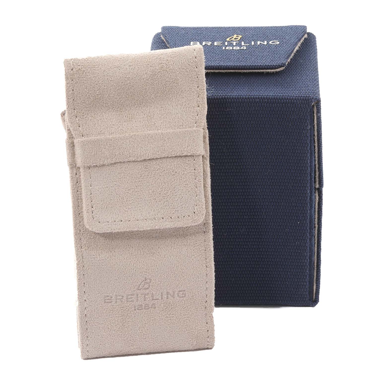 This image shows the cases and packaging for the Breitling Superocean A13320 Men's Stainless Steel Silver Dial A13320 Men's Stainless Steel Silver Dial watch.