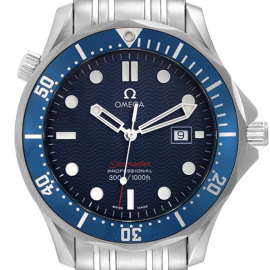 Omega Seamaster Bond 300M Blue Dial Steel Mens Watch 2221.80.00 Card SwissWatchExpo