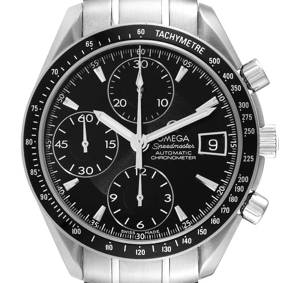 Omega Speedmaster Date Black Dial Steel Mens Watch 3210.50.00 SwissWatchExpo