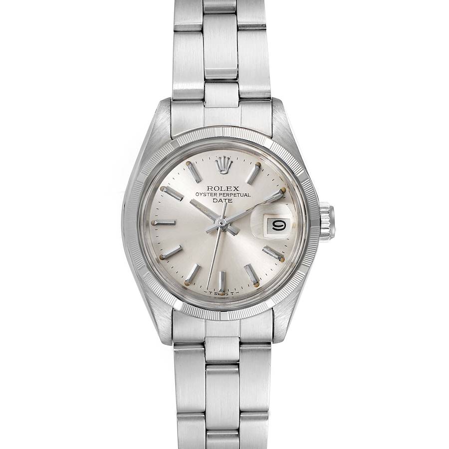 Rolex Date Oyster Bracelet Silver Dial Steel Ladies Watch 69190 Papers SwissWatchExpo