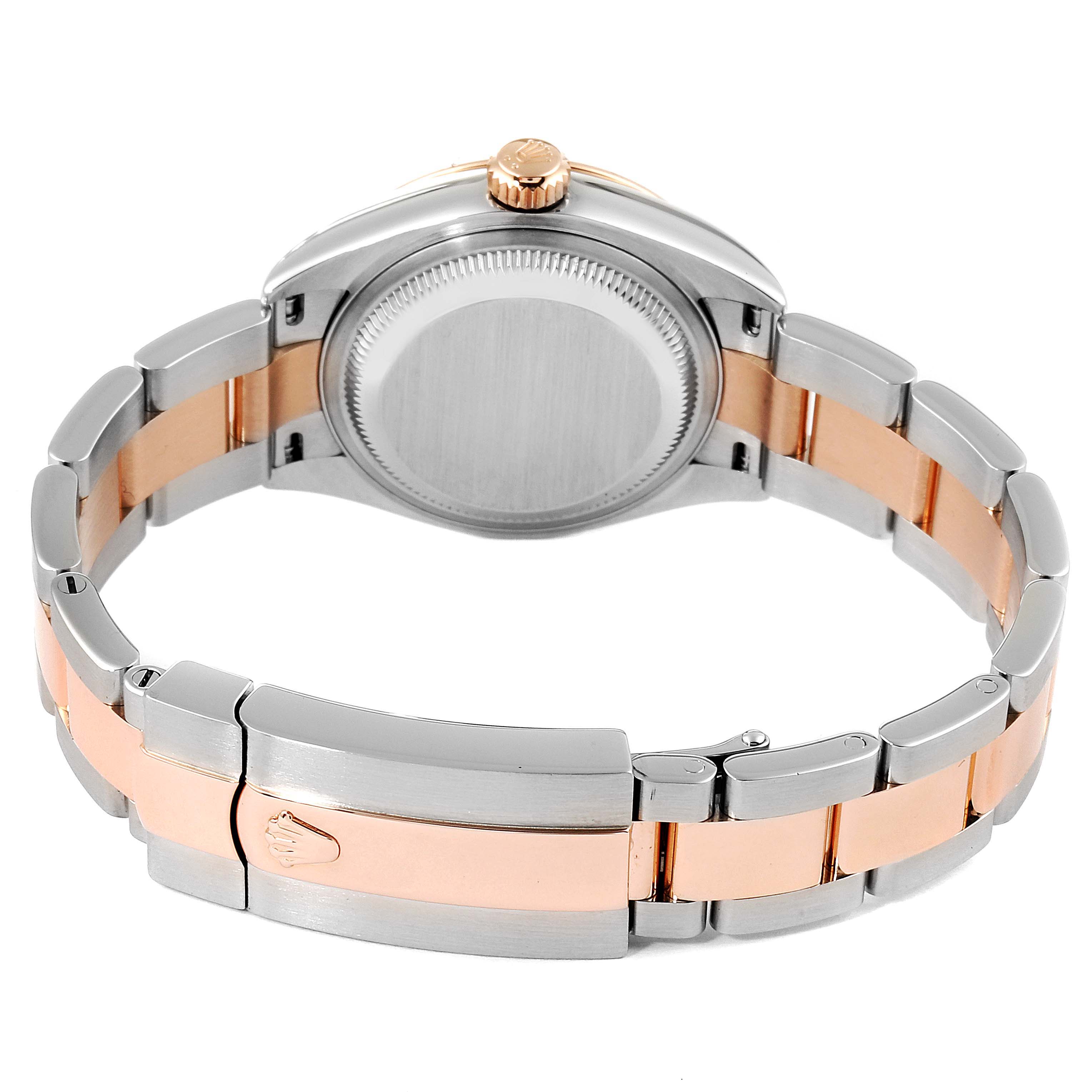 The image shows the back view of a Rolex Datejust 279171 Women's Steel and Gold (two tone) Blue Dial 279171 Women's Steel and Gold (two tone) Blue Dial watch, focusing on the bracelet and case back.