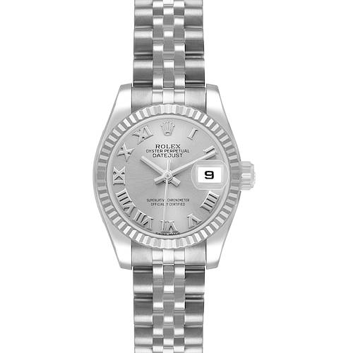 Photo of Rolex Datejust Steel White Gold Silver Roman Dial Ladies Watch 179174