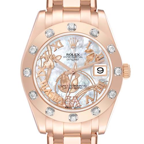 Photo of Rolex Pearlmaster Goldust Dream Mother of Pearl Dial Rose Gold Diamond Ladies Watch 81315