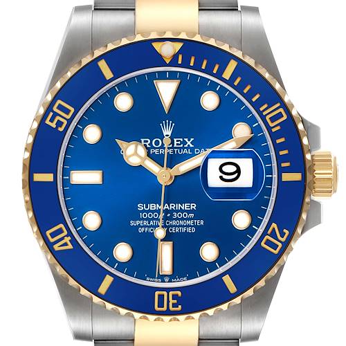 Photo of Rolex Submariner 41 Steel Yellow Gold Blue Dial Mens Watch 126613 Box Card