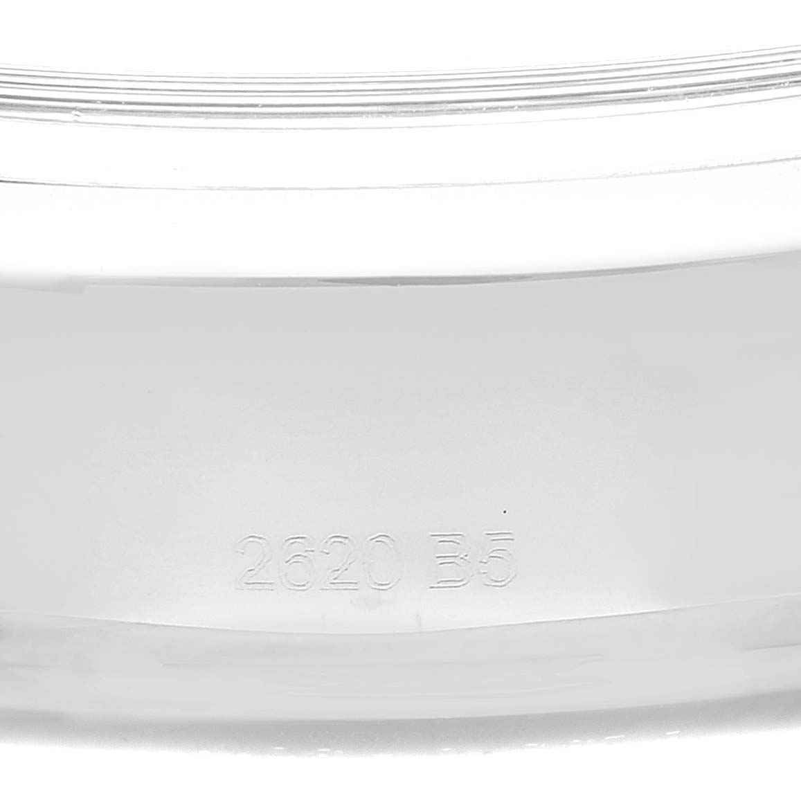 The image shows the engraved side of the case back of a Breitling Premier A23310 Men's Stainless Steel White Dial A23310 Men's Stainless Steel White Dial model watch, viewed at a close-up angle.