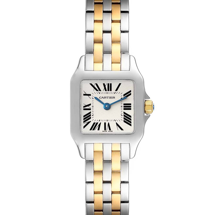 Cartier Santos Demoiselle Steel Yellow Gold Silver Dial Ladies Watch W25066Z6 SwissWatchExpo